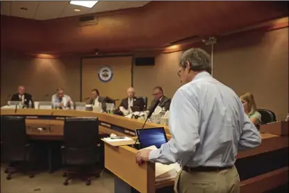  ?? Deputy CEO Andy Horne addresses the Board of Supervisor­s during a meeting in May. ARTURO BOJORQUEZ FILE PHOTO ??