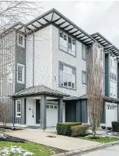  ??  ?? This home at 105 — 18777 68A Avenue in Cloverdale backs on to green space and has a bright interior.