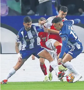  ?? ?? Alan Varela foi um dos destaques na equipa do FC Porto frente ao Arsenal