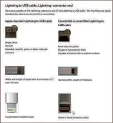  ??  ?? Apple's guide on how to identify fake Lightning-to-usb cables