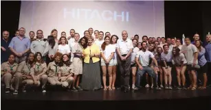  ?? (Dana Shraga/Defense Ministry) ?? A GROUP of foreign volunteers enlisting in the IDF’s summer draft pose on Sunday.