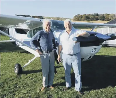  ??  ?? Tony Cook, left, and Richard Lewis as they set off from the Scottish Borders on October 10.