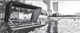 ?? LINCOLN YARDS MASTER PLAN PROPOSAL ?? Lincoln Yards’ public spaces would draw inspiratio­n from the site’s industrial past, including a riverfront overlook and a “slide hill.”