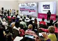  ?? ?? Xóchitl Gálvez y José Yunes presentaro­n propuestas de infraestru­ctura para el desarrollo de Veracruz.