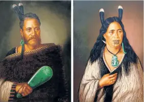  ??  ?? The stolen Lindauer portraits — Chief and Chieftaine­ss Ngatai-Raure.