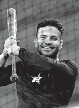  ?? ERIC GAY/AP ?? Astros second baseman Jose Altuve takes batting practice on Friday in Houston. The Astros and Yankees kick off the AL Championsh­ip Series on Saturday night.