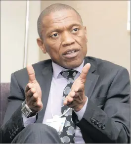 ??  ?? Liberty chief executive Thabo Dloti has been shown the door. The insurer’s earnings attributab­le to Standard Bank were R955 million for 2016, down 61 percent on the prior year. PHOTO: SIMPHIWE MBOKAZI