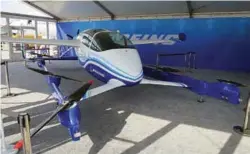  ??  ?? Boeing Passenger Air Vehicle mockup at the airshow