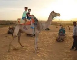  ??  ?? The Pearsons went on a camel safari in the Thar Desert western India.