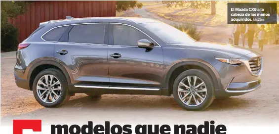  ?? MAZDA ?? El Mazda CX9 a la cabeza de los menos adquiridos.