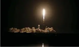  ?? Photograph: Joe Skipper/Reuters ?? A SpaceX rocket is launched from the Kennedy Space Center in Cape Canaveral, Florida, on Wednesday.