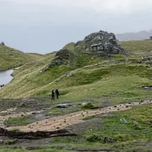  ?? ?? Restoratio­n work at the Old Man of Storr.