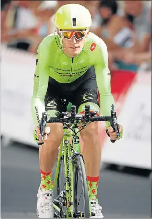 ?? Picture: GETTY IMAGES ?? HAPPY MAN: France’s Pierre Rolland takes the win of the Giro d’Italia 17th stage yesterday