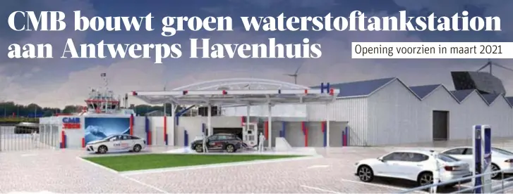  ?? FOTO RR ?? Zo zal het waterstoft­ankstation aan het Havenhuis in Antwerpen er begin volgend jaar uitzien.