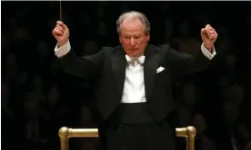  ?? Photograph: Hiroyuki Ito/Getty Images ?? ‘He made over 600 recordings in five decades’ … Sir Neville Marriner conducts the Academy of St Martin in the Fields in Stravinsky's Pulcinella Suite at Carnegie Hall in February 2007.