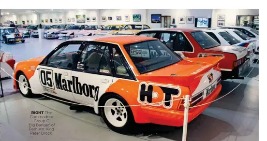  ??  ?? RIGHT The Commodore Group C ‘Big Banger’ of Bathurst King Peter Brock.