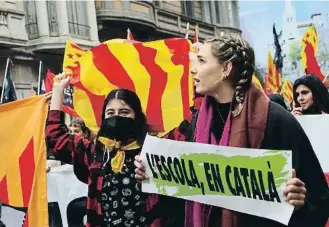  ?? BLANCA BLAY s ACN ?? La manifestac­ió en defensa de l’escola en català es repetirà avui a Barcelona