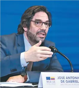  ?? / EFE ?? José Antonio de Gabriel, jefe de la Misión de Observació­n Electoral de la Unión Europea en Colombia.