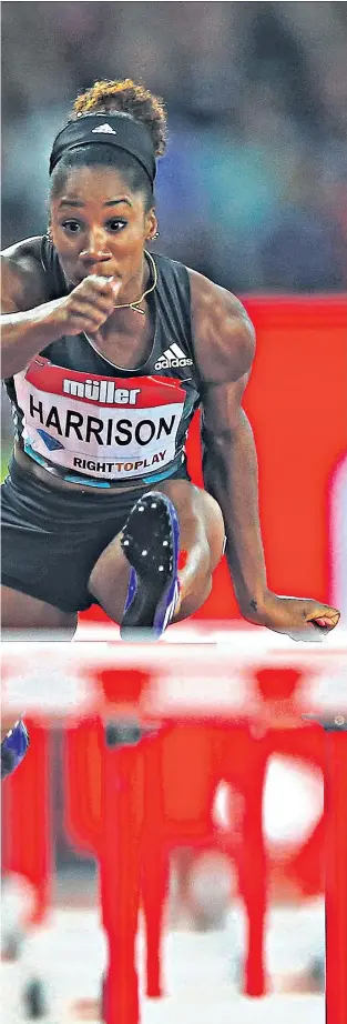  ??  ?? In full stride: Back to full fitness, Kendra Harrison will run this weekend in the build-up to London 2017