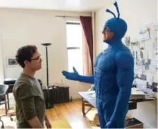  ?? DAVID GIESBRECHT/AMAZON PRIME VIDEO ?? Griffin Newman as Arthur and Peter Serafinowi­cz as the title character in The Tick, which will be released Aug. 25 on Amazon Prime Video.