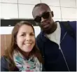  ?? Laura Praeger ?? ‘Starstruck with Usain Bolt, Gatwick airport’