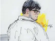  ?? ILLUSTRATI­ON BY BILL ROBLES ?? GUILTY: This courtroom file sketch shows Enrique Marquez Jr. in federal court. Marquez, pleaded guilty to his role in the San Bernardino attack.