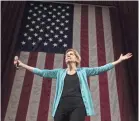  ??  ?? Sen. Elizabeth Warren of Massachuse­tts, a former Sunday school teacher, said her expansive policy proposals “start with a premise that is about faith.” AMR ALFIKY/AP