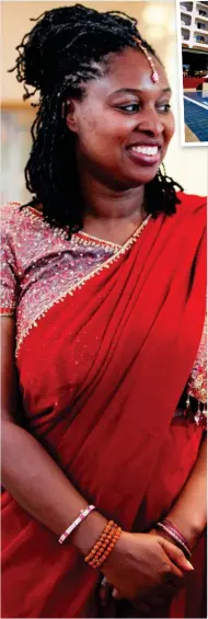  ??  ?? Criticism: Dawn Butler wearing a sari in 2016