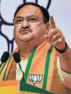  ??  ?? BJP national president J.P. Nadda.