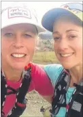  ??  ?? Mimi Anderson, left, with her running partner Samantha Gash in South Africa - the pair averaged 40 miles a day