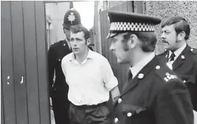  ?? ?? Trevor Howell outside Port Talbot police station after being arrested for the murder of taxi driver Linda Thomas