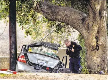  ?? Watchara Phomicinda Orange County Register ?? THE MOTHER of a teen who died in a crash in Riverside County on Monday said a Corona man ran the Prius carrying her son and five friends off the road after they rang his doorbell in a prank meant for someone else.