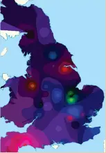  ??  ?? Left: Correspond­ence analysis results from 179 datasets about terra sigillata pottery visualised in colour across Roman Britain
