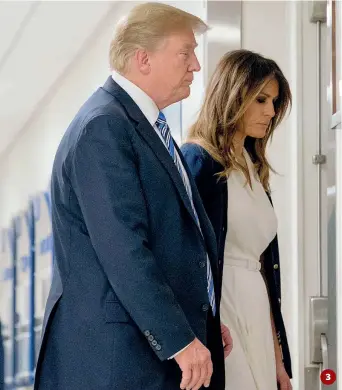  ??  ?? 1 30 gennaio: Melania si presenta da sola al discorso sullo stato dell’unione, la sua prima apparizion­e pubblica dopo settimane; ha cancellato il viaggio a Davos dopo le rivelazion­i sulla porno star Stormy Daniels 2 5 febbraio: Donald cerca di...