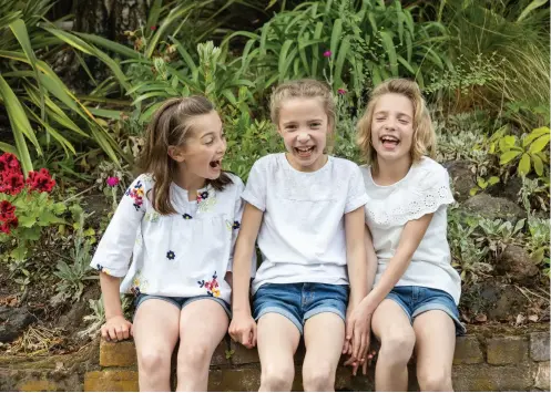  ??  ?? ABOVE Evelyn, Bridie and Florence are confident, happy girls who do a lot together and enjoy each other’s company immensely.
OPPOSITE Family life started off on shaky ground for Gary and Katherine 10 years ago, but their three daughters have been a constant source of joy.