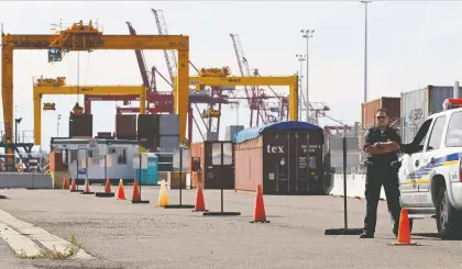  ?? SHAUN BEST/REUTERS FILES ?? Port of Montreal longshorem­en are asking for better work-life balance. They began a partial strike on Tuesday, sparking fears that delays will result in disruption­s to cargo operations.