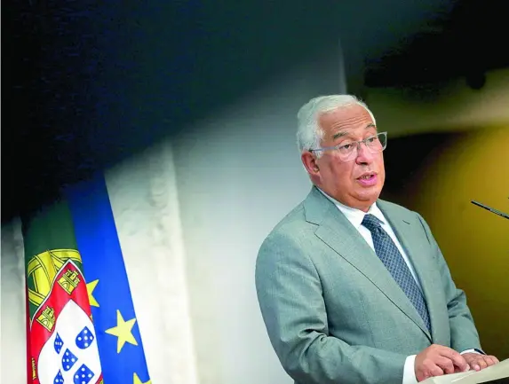  ?? EFE ?? El primer ministro portugués, el socialista Antonio Costa