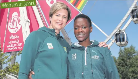  ?? Picture: Gallo Images ?? HOLDING THE REINS. Proteas head coach Dorette Badenhorst (right) with national captain Bongi Msomi at the Netball World Cup in Liverpool in July. Badenhorst was Proteas assistant coach at the time.