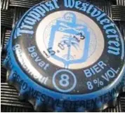  ??  ?? Westvleter­en Trappist ale comes in an unlabelled bottle, and the only way to differenti­ate its three beers is by the colour of the bottle cap.