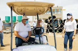  ?? CORTESíA ?? La gobernador­a Elsa Noguera inspeccion­ó las obras de la planta de tratamient­o.