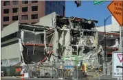  ?? STAFF ARCHIVES ?? Demolition of the “brutalist” building in downtown San Jose, November 2021.