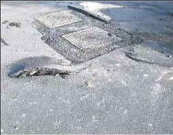  ?? Picture: Mary Lawes ?? Warren Road, Foreland Avenue and Wear Bay Crescent junction in Folkestone was damaged by the storm