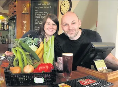  ??  ?? ●● Chef patron Ernst van Zyl with his business partner Sarah Richmond at The Lord Clyde in Kerridge