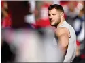  ?? Jose Carlos Fajardo / Bay Area News Group ?? San Francisco 49ers’ Nick Bosa (97) warms up before the start of thenfc divisional-round playoff game at Levi’s Stadium in Santa Clara on Jan. 22.