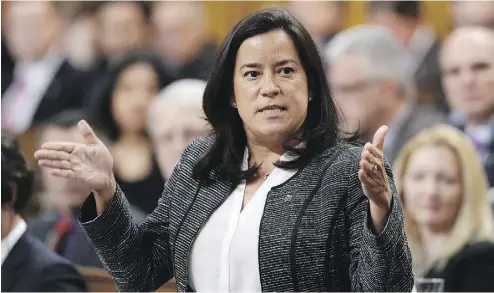  ?? SEAN KILPATRICK / THE CANADIAN PRESS ?? Minister of Justice and Attorney General of Canada Jody Wilson-Raybould