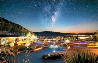  ?? TEKAPO SPRINGS ?? Tekapo Springs hot pools at night: you don’t need to be looking through a telescope to enjoy the clear skies.