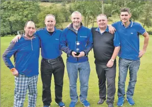  ??  ?? Winners ‘Danny’s Fannys’ with Simon Taylor and Ian Wishart, owners of TW Scaffoldin­g.