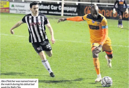  ??  ?? Alex Fletcher was named man of the match during his debut last week for Bath City