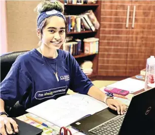  ?? Picture: Supplied ?? Mishka Maharaj decided to become an online pupil to be safe in the time of Covid, but now she says she is sold on the idea and her marks have improved.