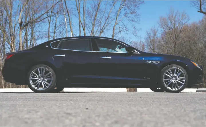  ?? PHOTOS CHRIS BALCERAK/DRIVING ?? From an ambience point of view, the four-door 2020 Maserati Quattropor­te SQ4 GranLusso is plenty splendifer­ous.